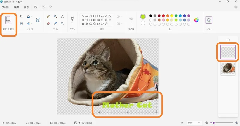 他画像は表示させた状態でも、文字だけの編集が出来ます